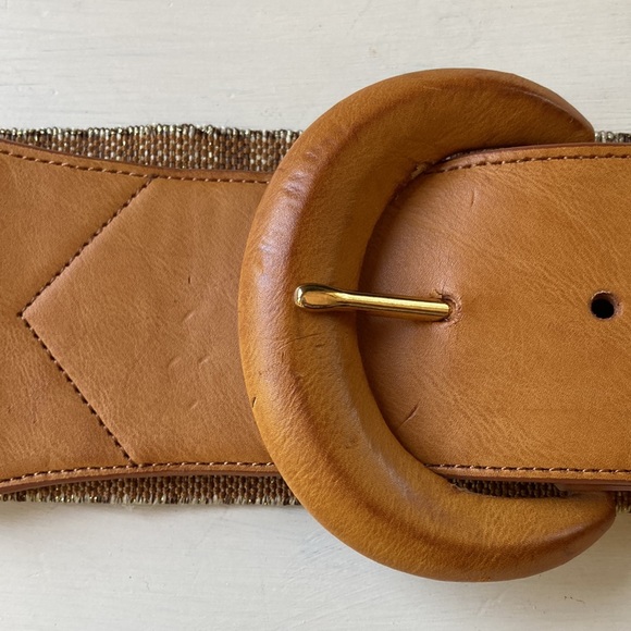 Lauren Ralph Lauren Wide Stretch Fabric Woven Belt Size L - Picture 2 of 14